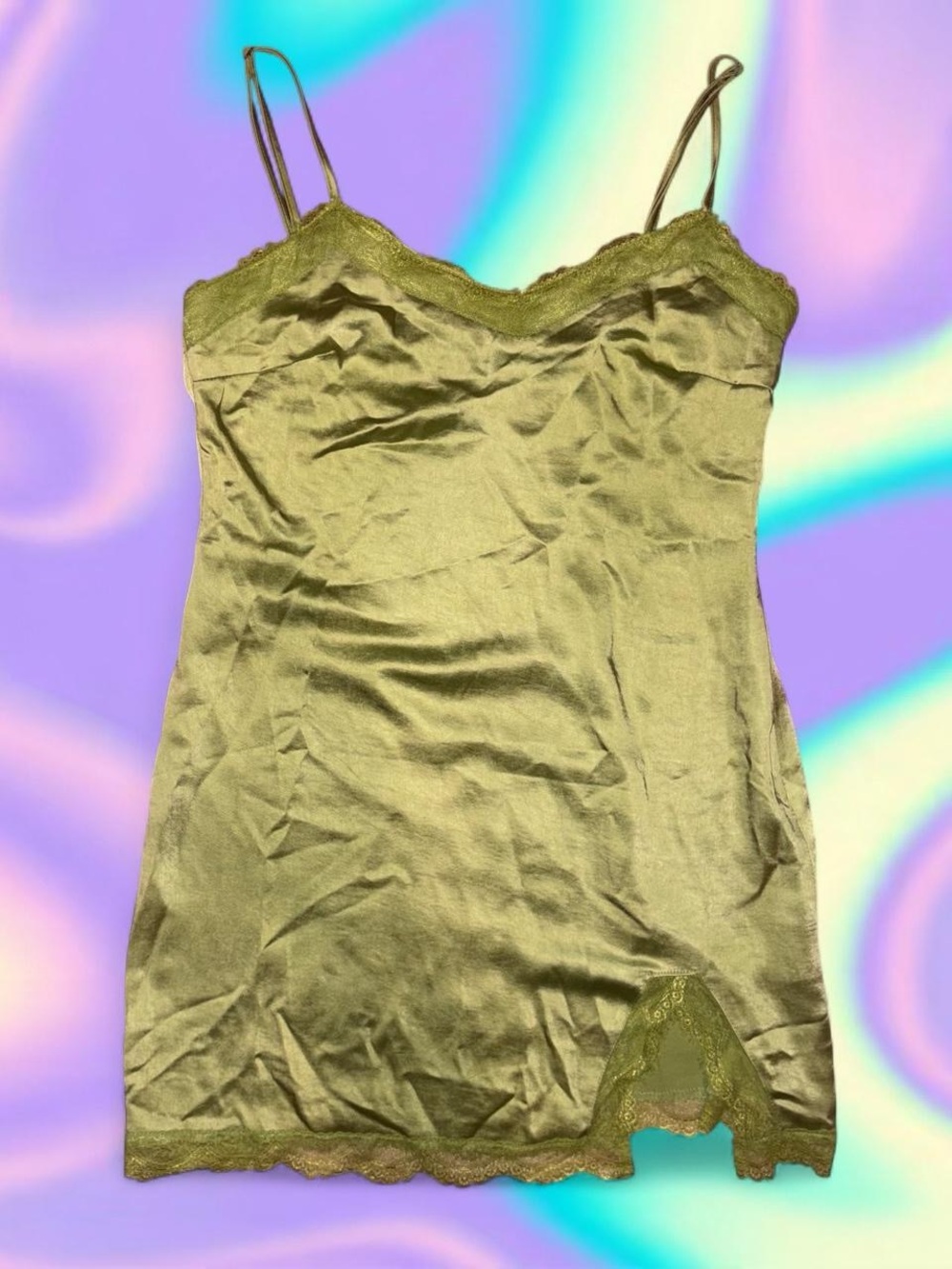90s style lace trim slip mini dress - motel, sz sm, can fit xs